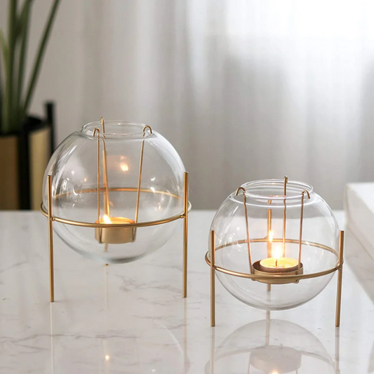 Glass bowl T-candle holder