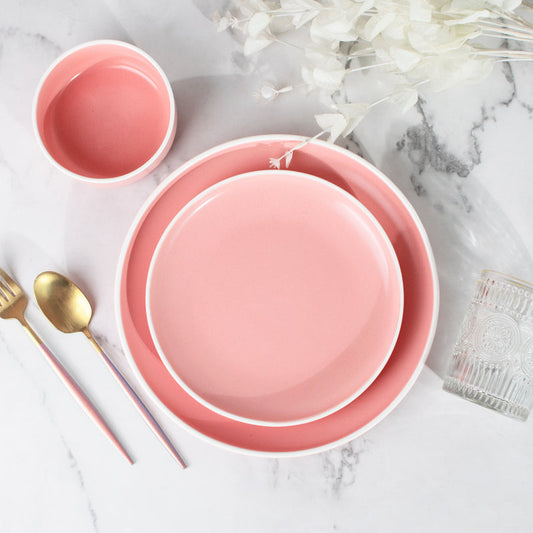 Soft-Hued Pink Earthen Snack Plate (7 Inches)