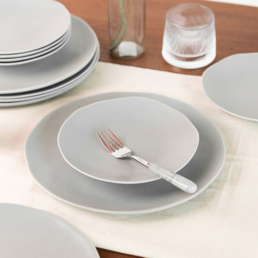 Uneven Soft-Hued Dinner Plate - Smoke Grey (9 Inches)
