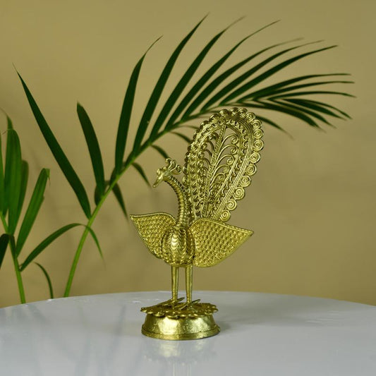 Handcrafted Peacock Using Dokra Metal Art