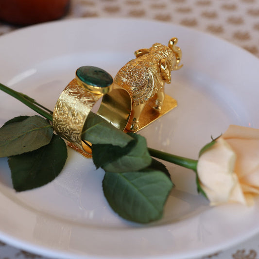 Elephant Napkin Ring Gold