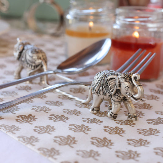 Elephant Spoon Rest Silver