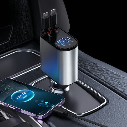 4 in 1 Fast Retractable Car Charger